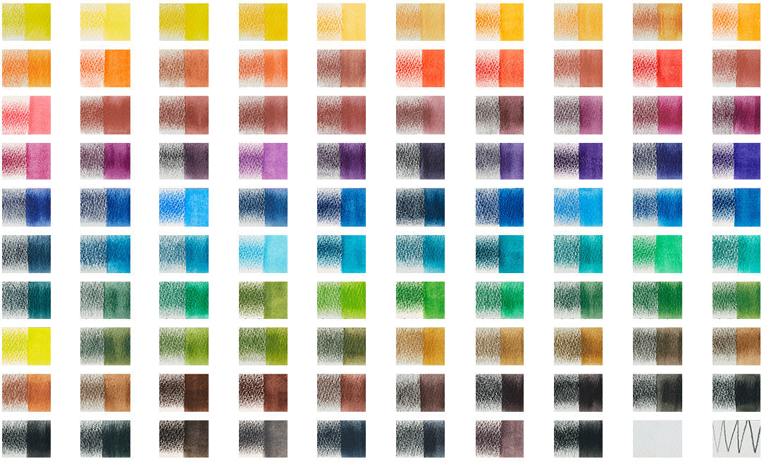 Lápices de Tinta Solubles al Agua Derwent Inktense Set 100 Colores