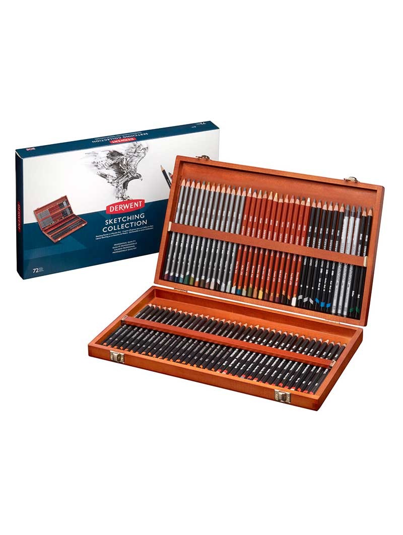 Lápices de Dibujo Derwent Set 72 Unidades Caja de Madera