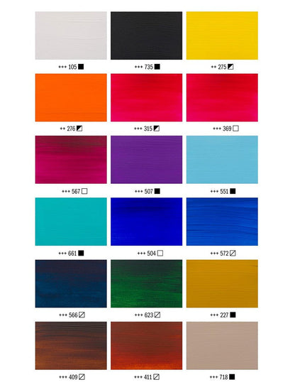 Acrílico Amsterdam Set 18 Colores 120ml Serie Standard