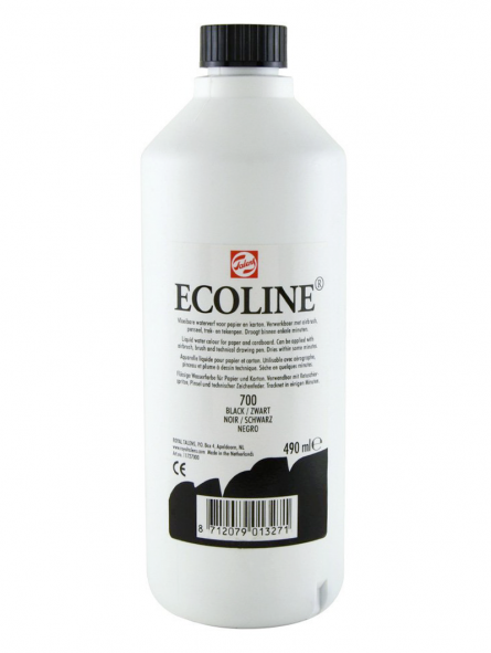 Acuarela Líquida Ecoline 490ml Negro