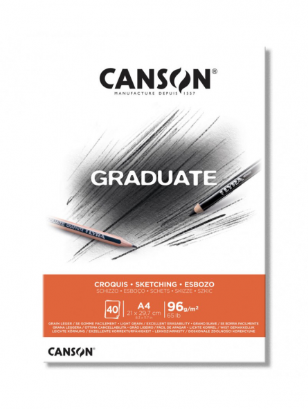 Block Dibujo Canson Graduate Esbozo  96gr 40 Hojas