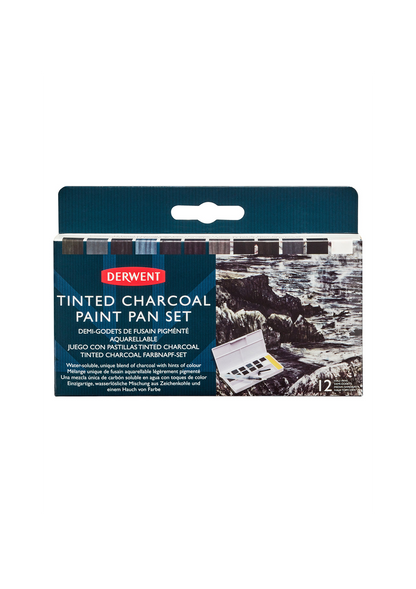 Carboncillo con Color Acuarelable Derwent Tinted Charcoal Set 12 Pastillas