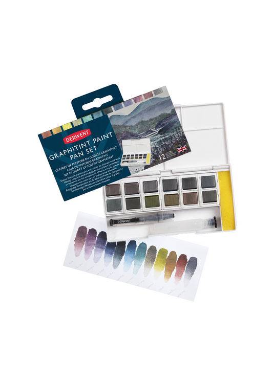 Grafito con Color Acuarelable Derwent Graphitint Set 12 Pastillas