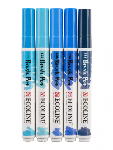 Marcadores Acuarela Ecoline Set 5 Azul