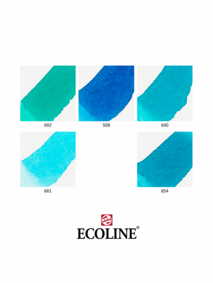 Marcadores Acuarela Ecoline Set 5 Verde Azul