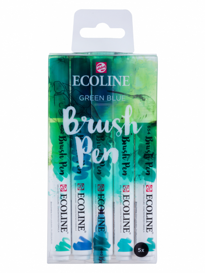 Marcadores Acuarela Ecoline Set 5 Verde Azul