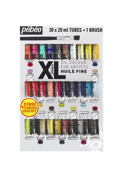 Óleo Pebeo XL Studio Set 30 Colores 20ml + Pincel