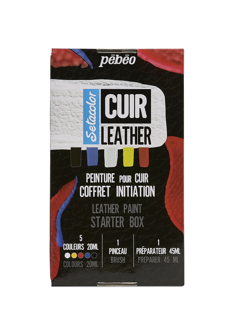 Pintura para Cuero Pebeo Setacolor Set 5 Colores x 20ml